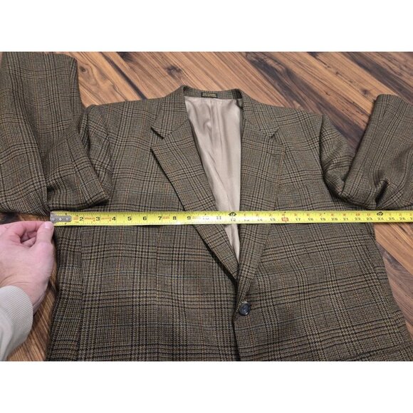 Stafford Lambswool Blazer Sz 43R Check Tweed Plaid Sport Coat - Picture 14 of 15